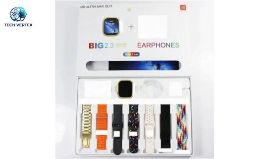 i20 Ultra Max Suit 10-in-1 Smart Watch & Earphones Set